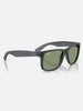 Ray Ban Justin Classic Opal Grey/Green Sunglasses