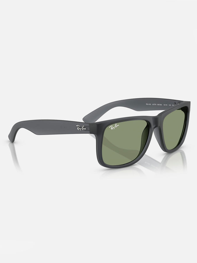 Ray Ban Justin Classic Opal Grey/Green Sunglasses | OPAL GREY/GREEN