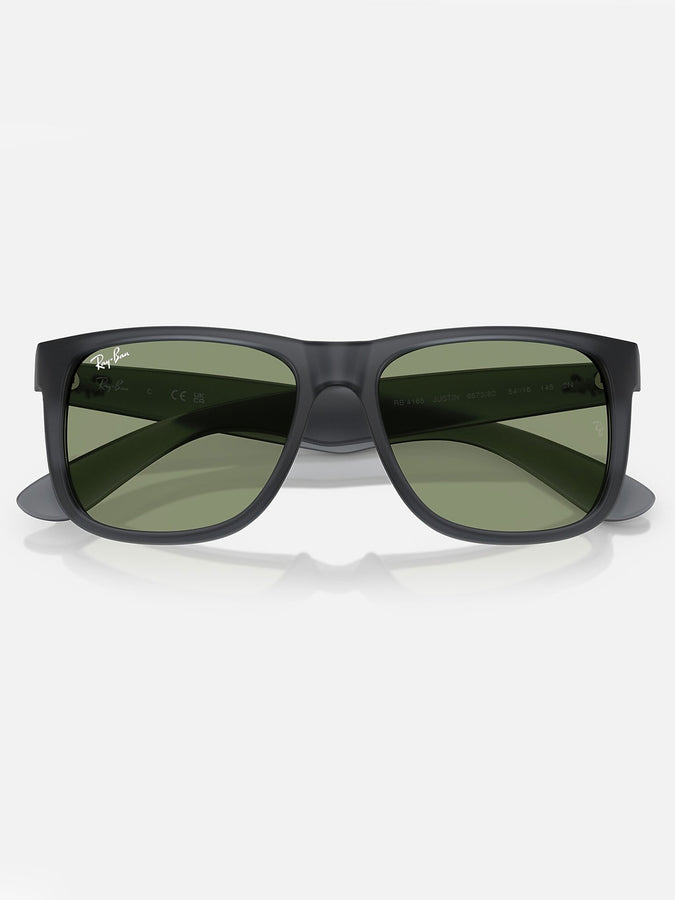 Ray Ban Justin Classic Opal Grey/Green Sunglasses | OPAL GREY/GREEN
