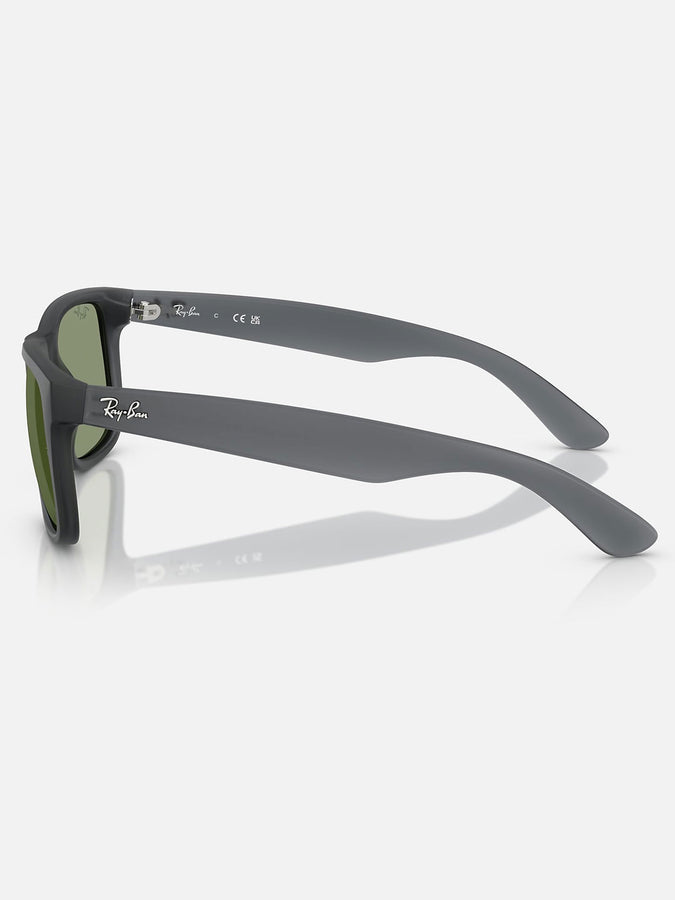 Ray Ban Justin Classic Opal Grey/Green Sunglasses | OPAL GREY/GREEN