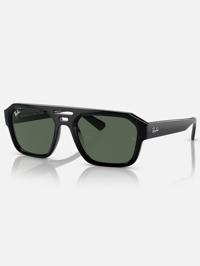 Ray Ban 2024 Corrigan Black/Green Classic Sunglasses | BLACK/GREEN 