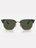 Ray-Ban New Clubmaster Black On Gold/Green Sunglasses