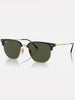 Ray-Ban New Clubmaster Black On Gold/Green Sunglasses