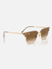 Ray-Ban New Clubmaster Beige On Gold/Brwn Gradient Sunglasses