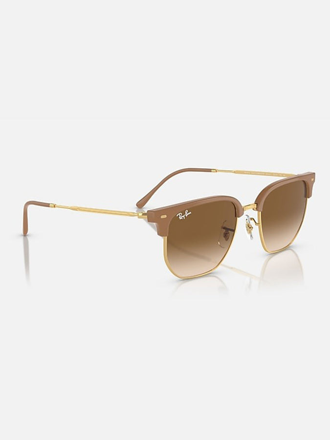 Ray-Ban New Clubmaster Beige On Gold/Brwn Gradient Sunglasses | BEIGE ON GOLD/BROWN GRADIENT