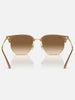 Ray-Ban New Clubmaster Beige On Gold/Brwn Gradient Sunglasses