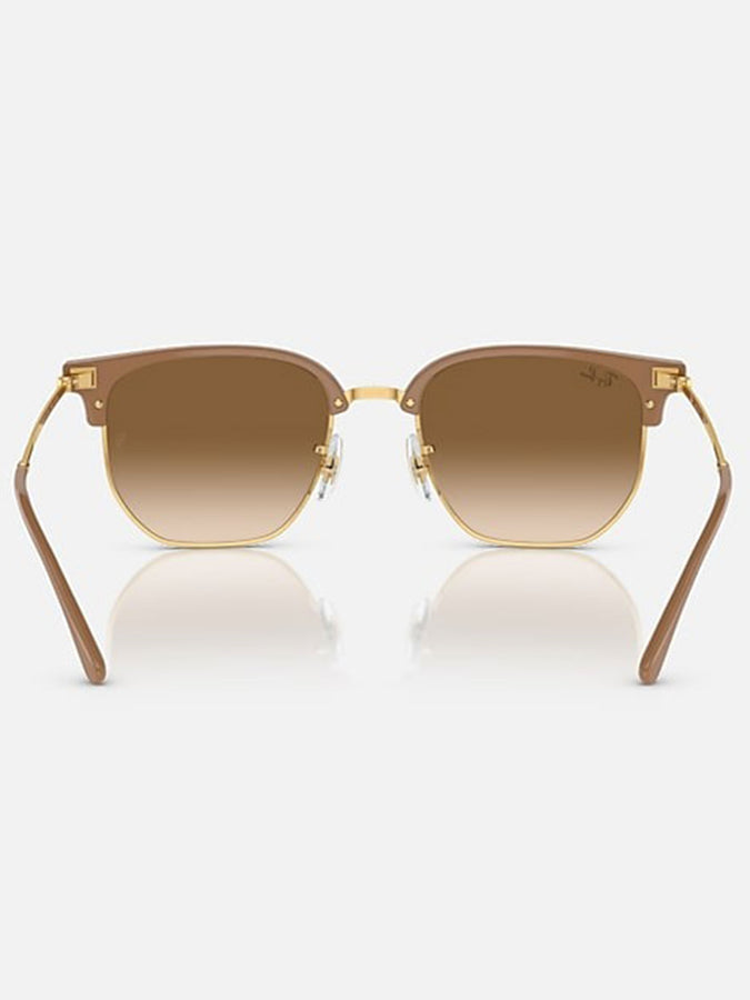 Ray-Ban New Clubmaster Beige On Gold/Brwn Gradient Sunglasses | BEIGE ON GOLD/BROWN GRADIENT