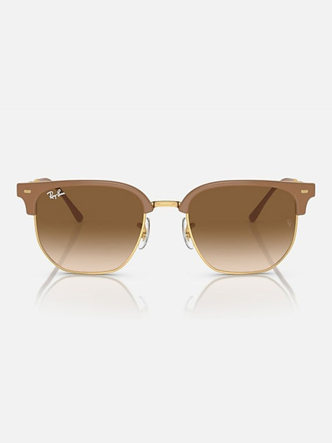 Ray-Ban New Clubmaster Beige On Gold/Brwn Gradient Sunglasses | BEIGE ON GOLD/BROWN GRADIENT