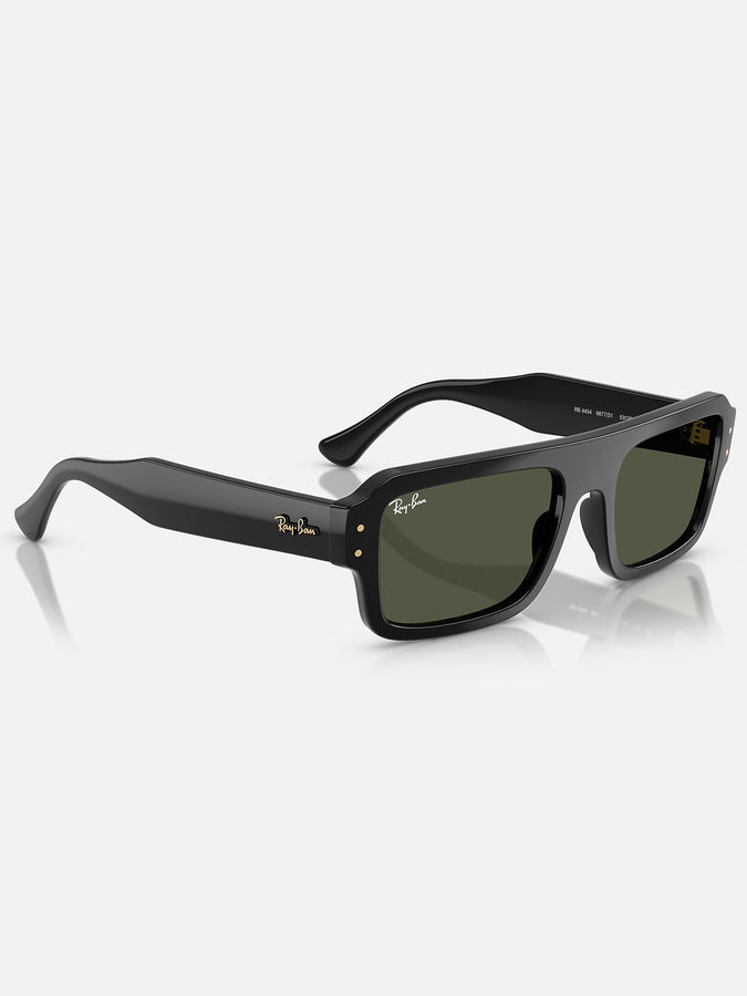 Ray Ban Lukas Polished Black/Green Sunglasses | BLACK/GREEN