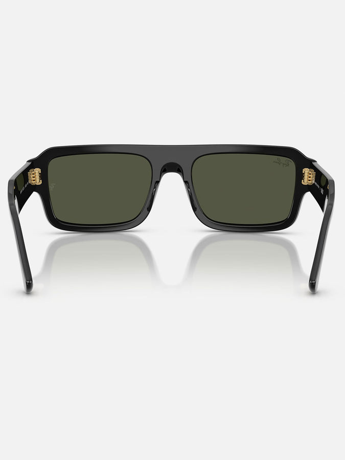 Ray Ban Lukas Polished Black/Green Sunglasses | POLISHED BLACK/GREEN