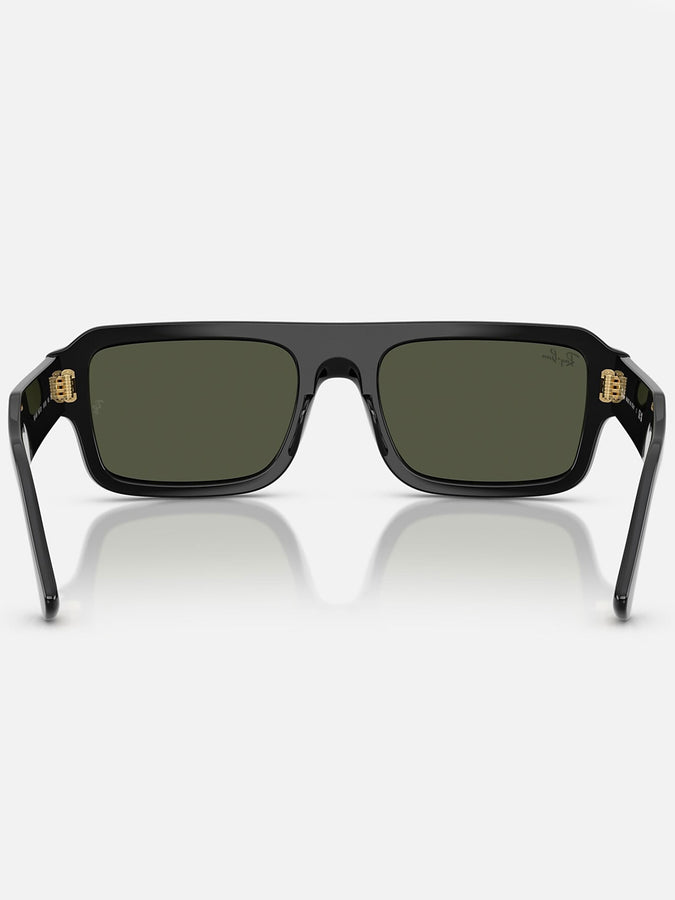 Ray Ban Lukas Polished Black/Green Sunglasses | BLACK/GREEN