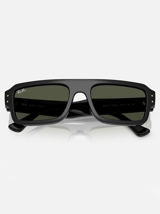 Ray Ban Lukas Polished Black/Green Sunglasses | BLACK/GREEN