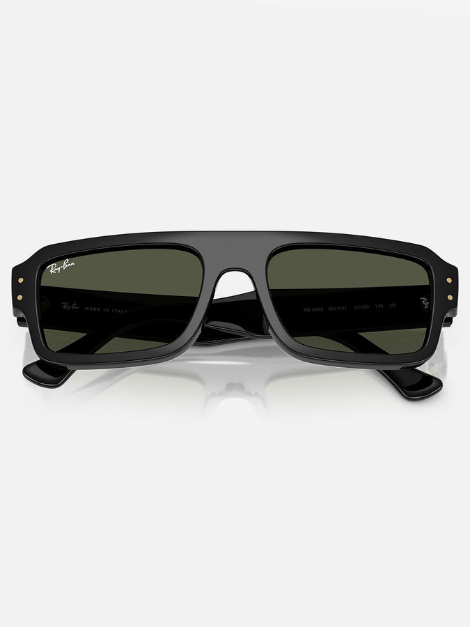 Ray Ban Lukas Polished Black/Green Sunglasses | POLISHED BLACK/GREEN