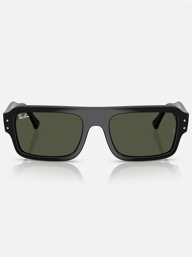 Ray Ban Lukas Polished Black/Green Sunglasses | POLISHED BLACK/GREEN