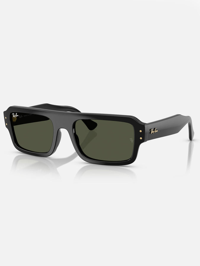 Ray Ban Lukas Polished Black/Green Sunglasses | POLISHED BLACK/GREEN