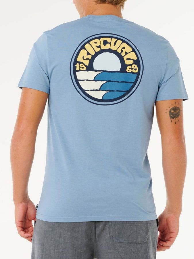 Rip Curl Pacific Rinse Stacked T-Shirt Spring 2026 | FADED DENIM (4737)
