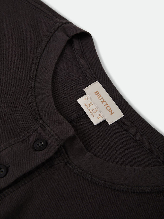 Brixton Carefree Organic Garment Dye Cropped Henley T-Shirt Fall 2026 | BLACK