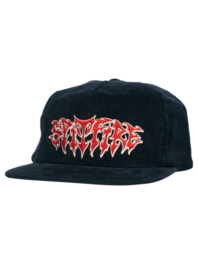 Spitfire Demon Script Snapback Hat | NAVY/RED
