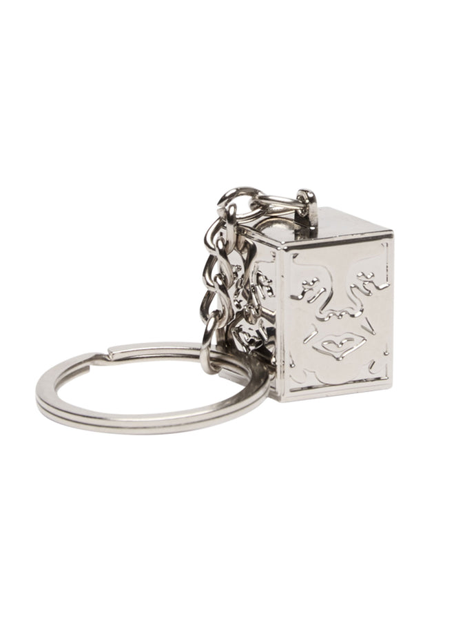 Obey Icon Face Cube Keychain | SILVER (SIL)