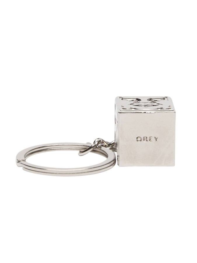 Obey Icon Face Cube Keychain | SILVER (SIL)