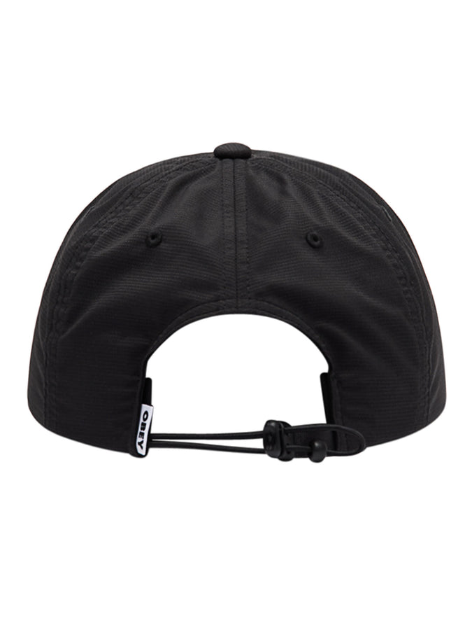 Obey Miles 5 Panel Strapback Hat | BLACK