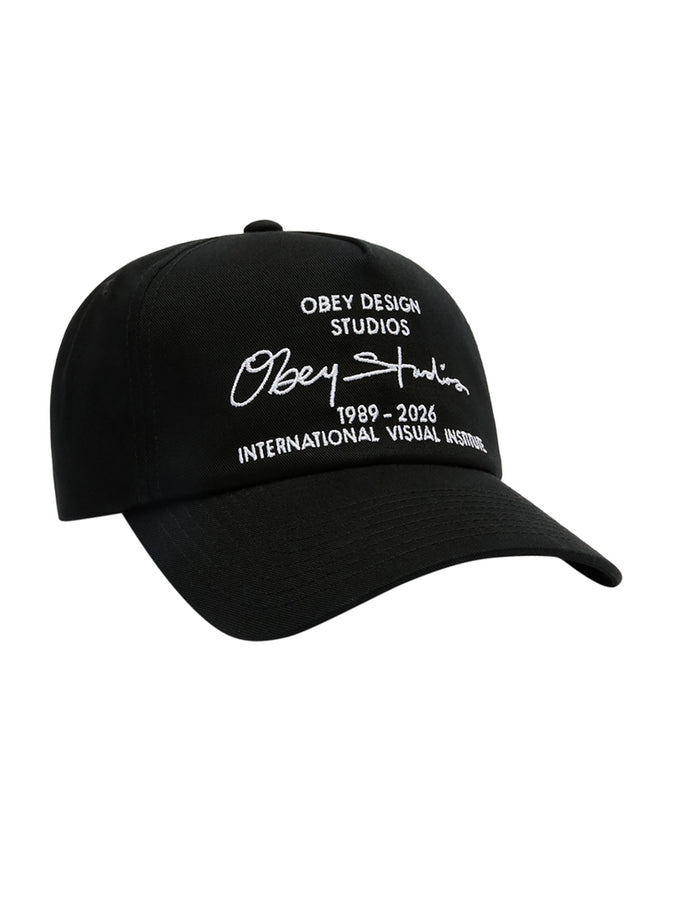 Obey Design Studio 5 Panel Strapback Hat | BLACK (BLK)