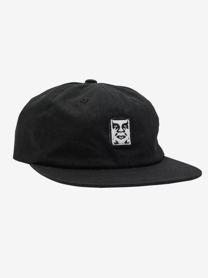 Obey Icon Patch 6 Panel Strapback Hat | PIGMENT BLACK (BLK)