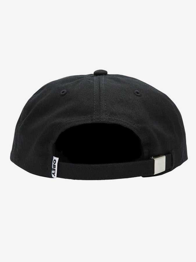 Obey Icon Patch 6 Panel Strapback Hat | PIGMENT BLACK (BLK)