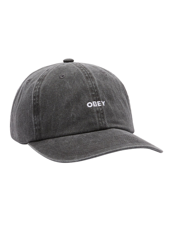 Obey Bold 6 Panel Strapback Hat Spring 2026 | PIGMENT BLACK (BLK)