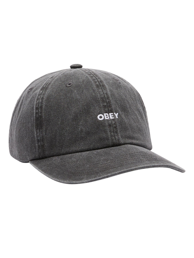 Obey Pigment Bold 6 Panel Strapback Hat | BLACK
