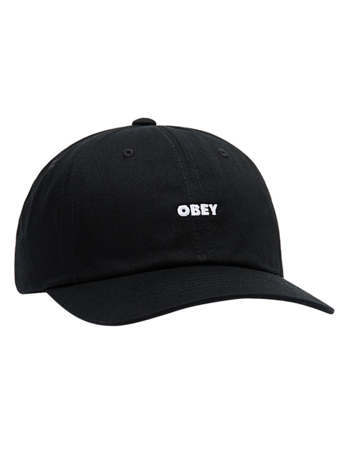 Obey Bold Curve 6 Panel Strapback Hat Spring 2026 | BLACK (BLK)