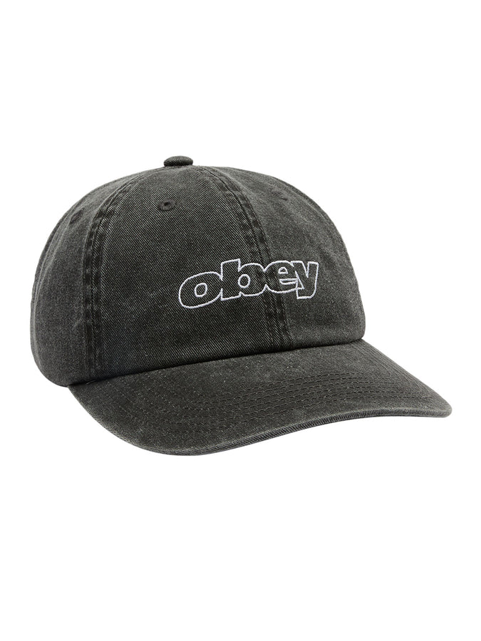 Obey Slanted 6 Panel Strapback Hat | PIGMENT BLACK (BLK)