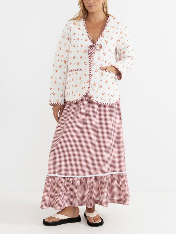 Rhythm Rosie Floral Quilted Jacket Holiday 2025 | VINTAGE WHITE