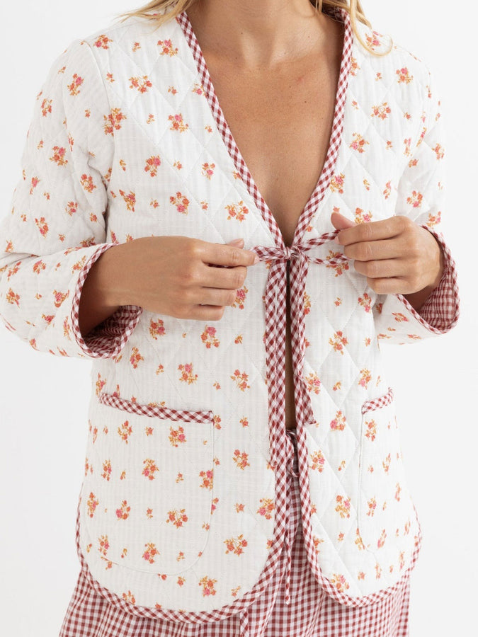 Rhythm Rosie Floral Quilted Jacket Holiday 2025 | VINTAGE WHITE
