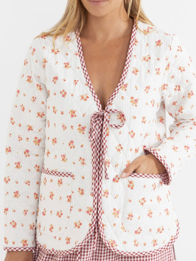 Rhythm Rosie Floral Quilted Jacket Holiday 2025 | VINTAGE WHITE