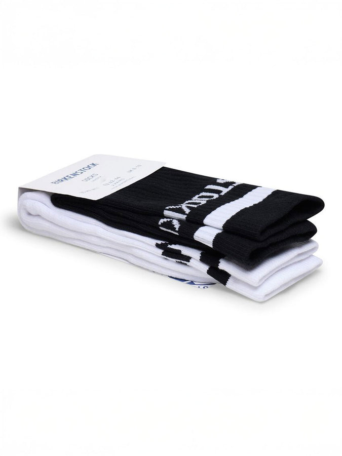 Birkenstock Cotton Stripe Bundle 2 Pack Blk/Wht Socks Fall 25 | BLACK/WHITE