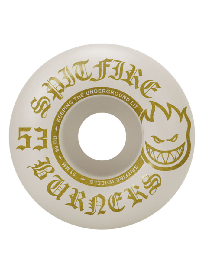 Spitfire Burners Skateboard Wheels | WHITE/GOLD