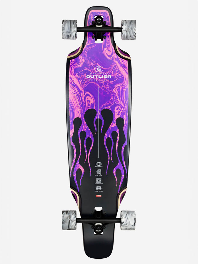 Globe Outlier Purple Flames 36'' Complete Longboard | PURPLE FLAMES