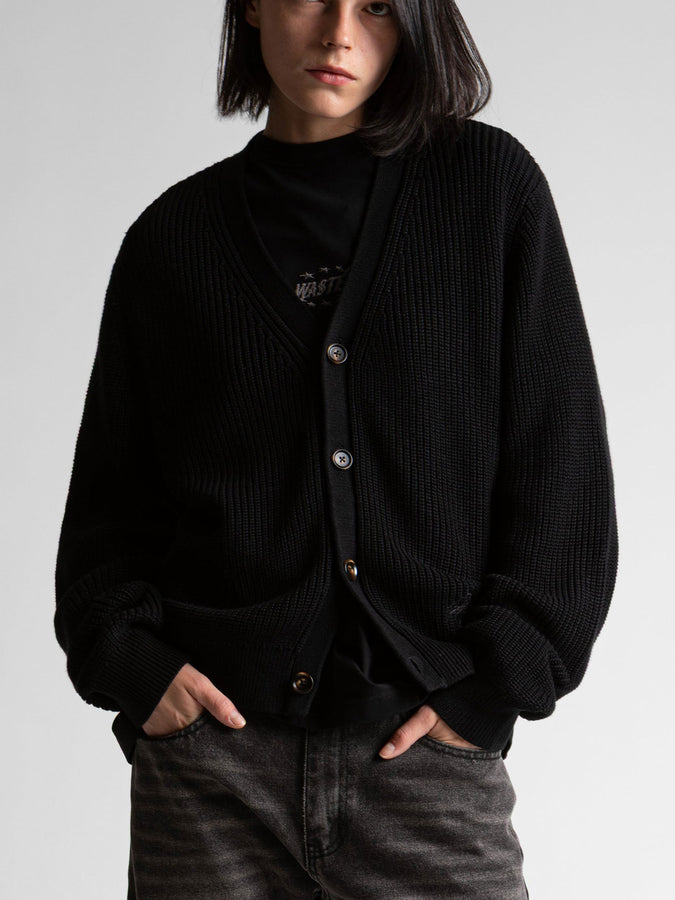 Wasted Paris Script Cardigan Holiday 2026 | BLACK