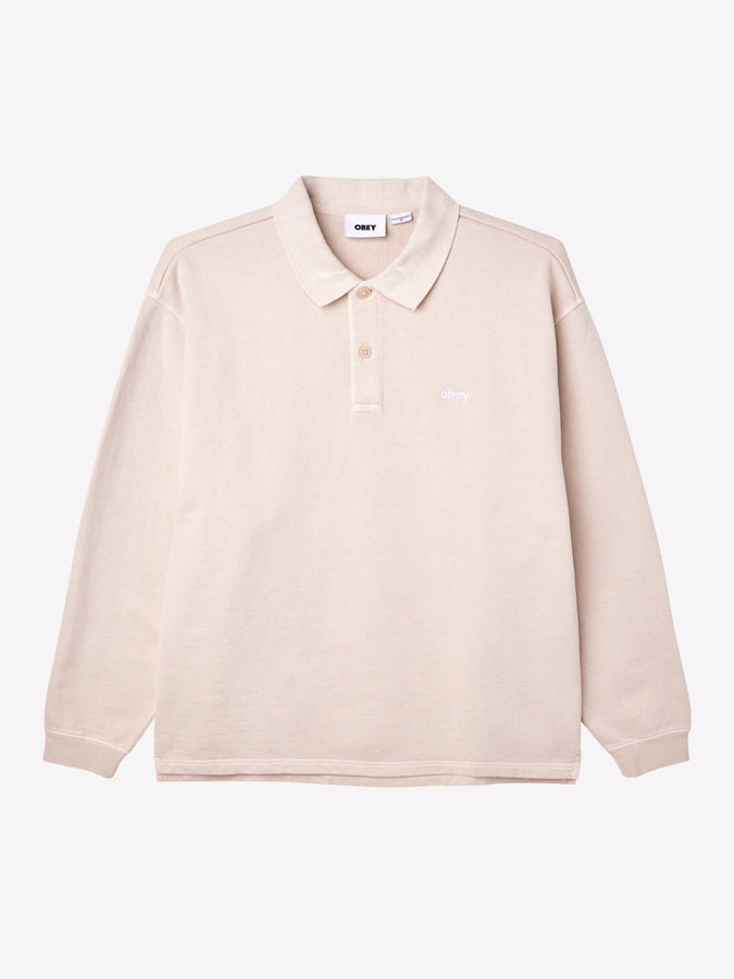 Obey Lowercase Pigment Long Sleeve Polo Spring 2024 | CLAY (CLY)