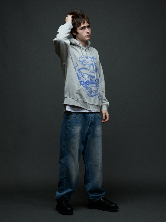 Obey Draco Zip Hoodie Fall 2026 | DUSTY ASH GREY (DAG)