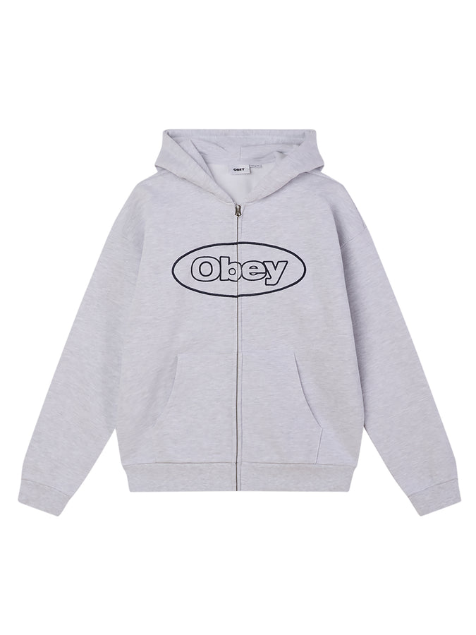 Obey Oval Zip Hoodie Spring 2025 | ASH GREY (AGRY)