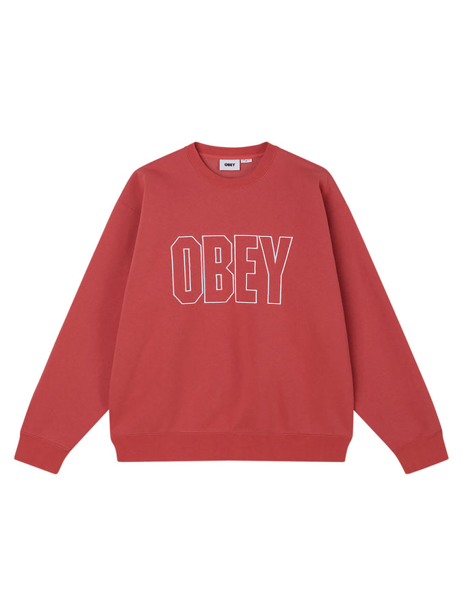 Obey Digable Crewneck Sweatshirt Spring 2025 | MINERAL RED (MIR)