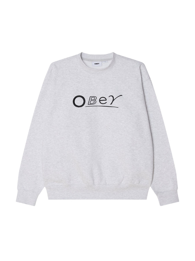 Obey Headline Crewneck Sweatshirt Fall 2025 | ASH GREY