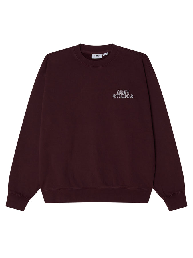 Obey Studios Faded Crewneck Sweatshirt Fall 2025 | WINETASTING FADED WASH