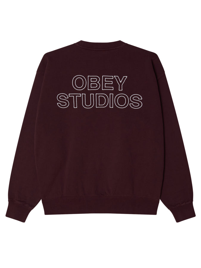 Obey Studios Faded Crewneck Sweatshirt Fall 2025 | WINETASTING FADED WASH