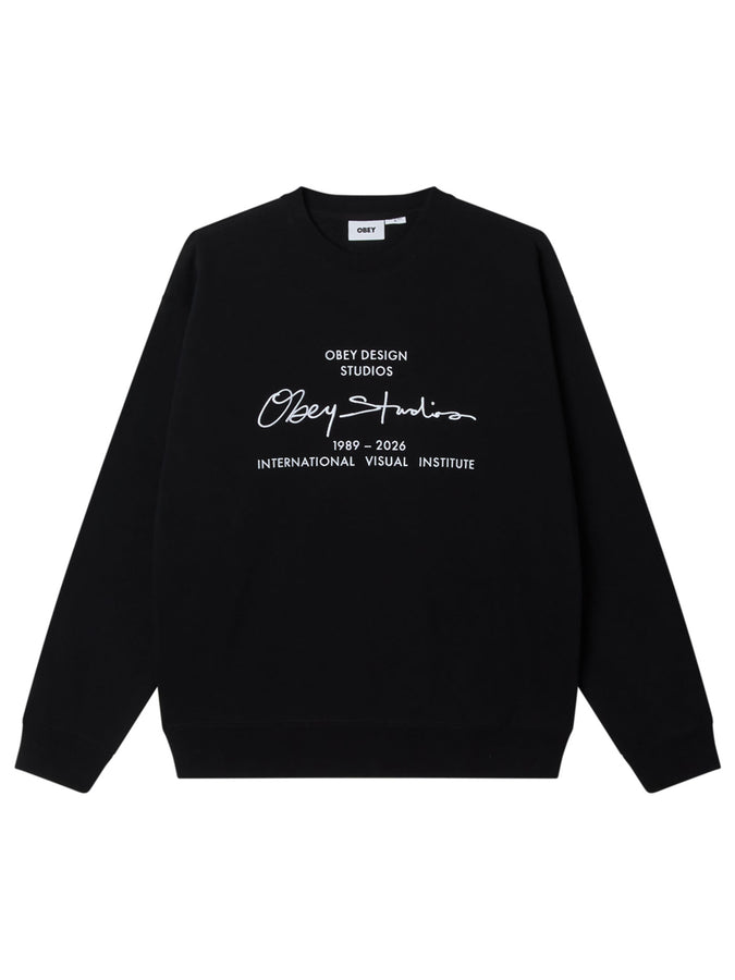Obey Signature Crewneck Sweatshirt Spring 2026 | BLACK (BLK)