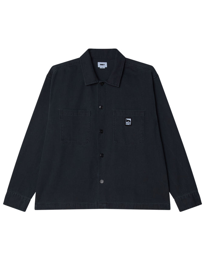 Obey Harvey Shirt Jacket Fall 2025 | BLACK FADED WASH