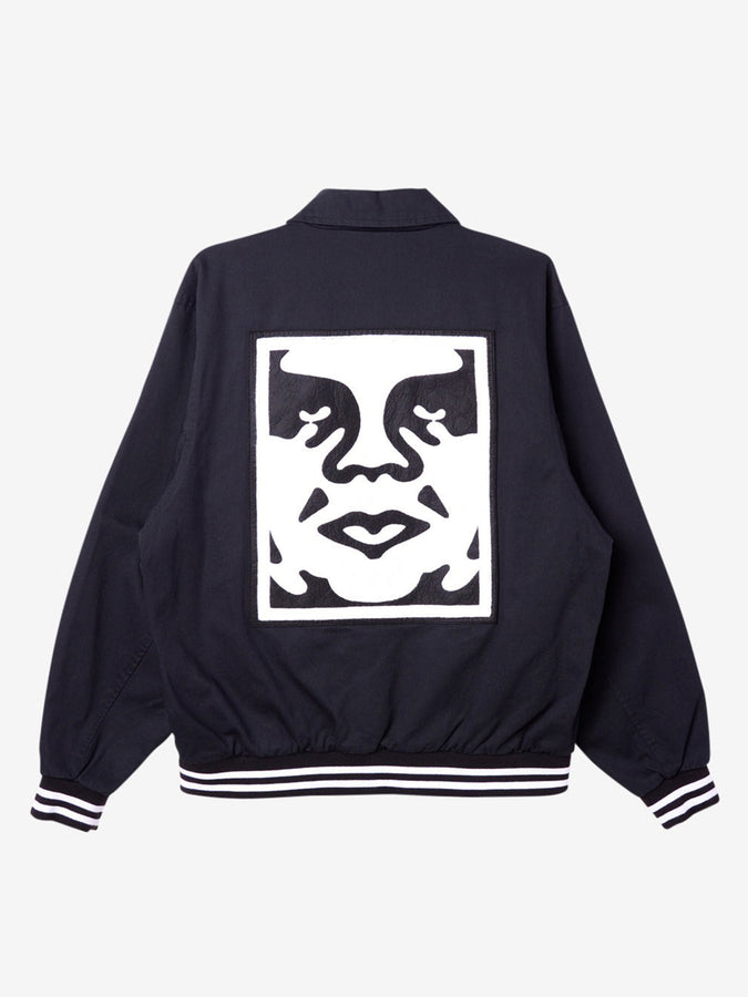 Obey Icon Face Varsity Jacket Spring 2024 | BLACK (BLK)