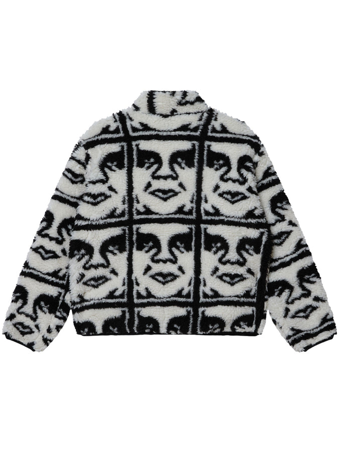 Obey Repeated Icon Sherpa Jacket Fall 2025 | BLACK MULTI